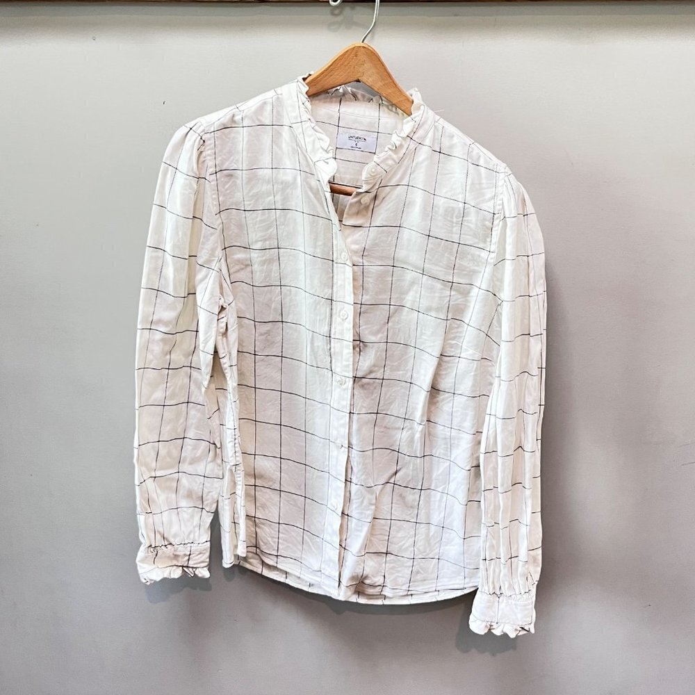 Untuckit Women's Winona Window Pan Button Down Shirt- Size 6